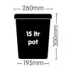 15 ltr Pot (Square) - Image 2